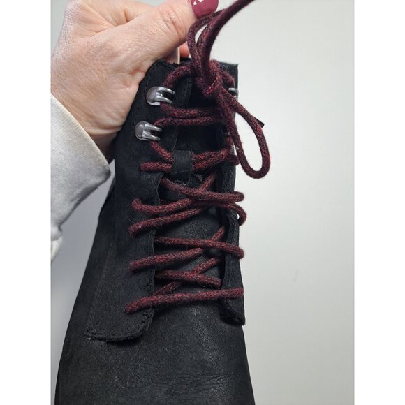 Ugg Denhali Hiker Waterproof Black Leather Shearling Lined Boots Size 7.5 - Picture 3 of 11